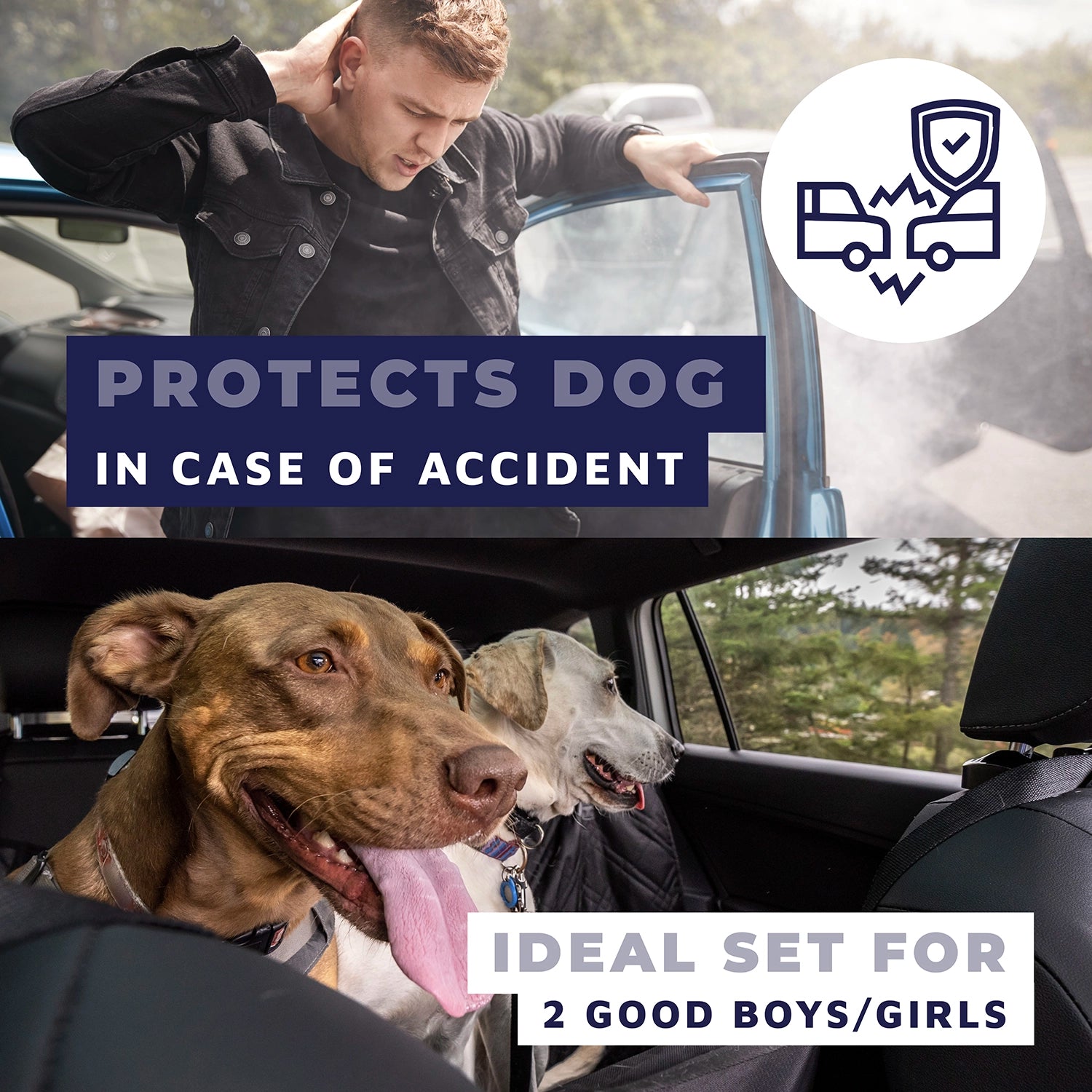 Set of 2 Durable Dog Car Seat Belts – Adjustable, Safe, & Comfortable Travel Solution