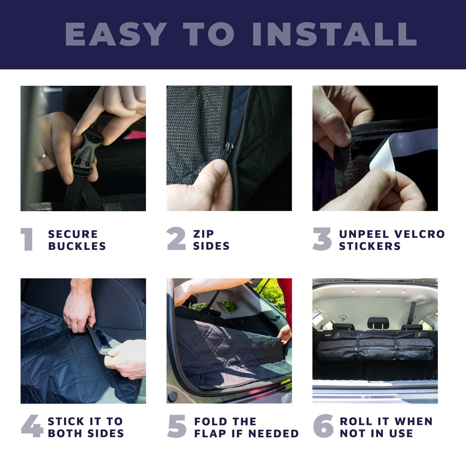 Dog Car Boot Protector – Black, Non-Slip, Easy to Clean