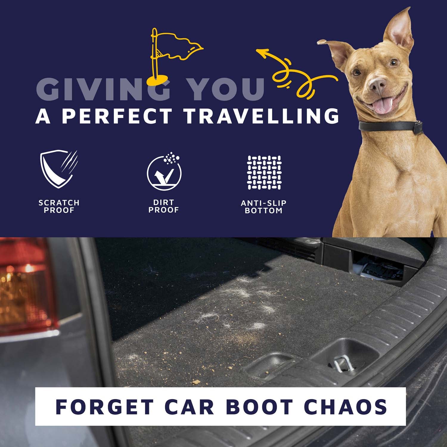 Dog Car Boot Protector/Hatchbag Boot Liner - Pure Black