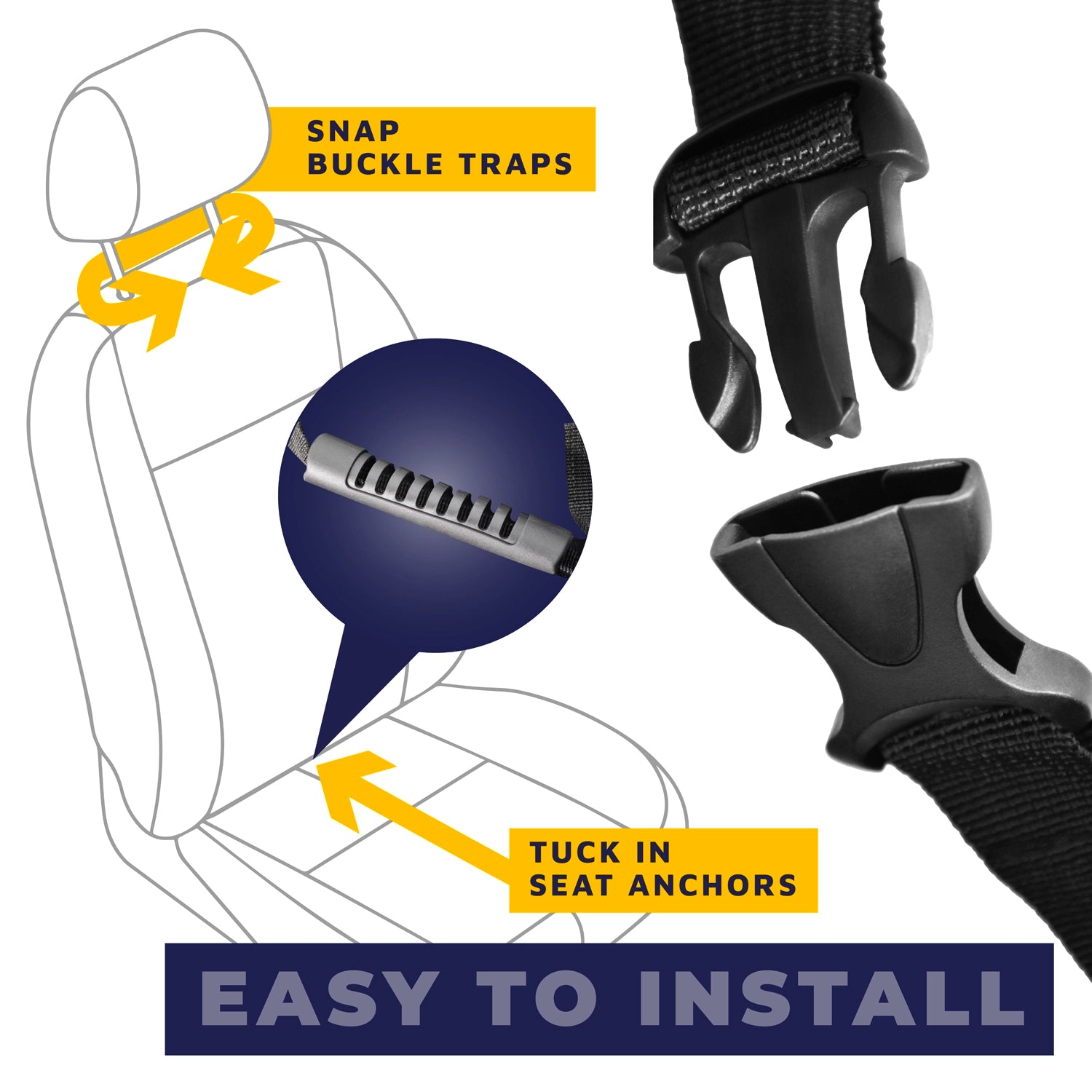Dog Car Front Seat Cover and Car Seat Belt Bundle