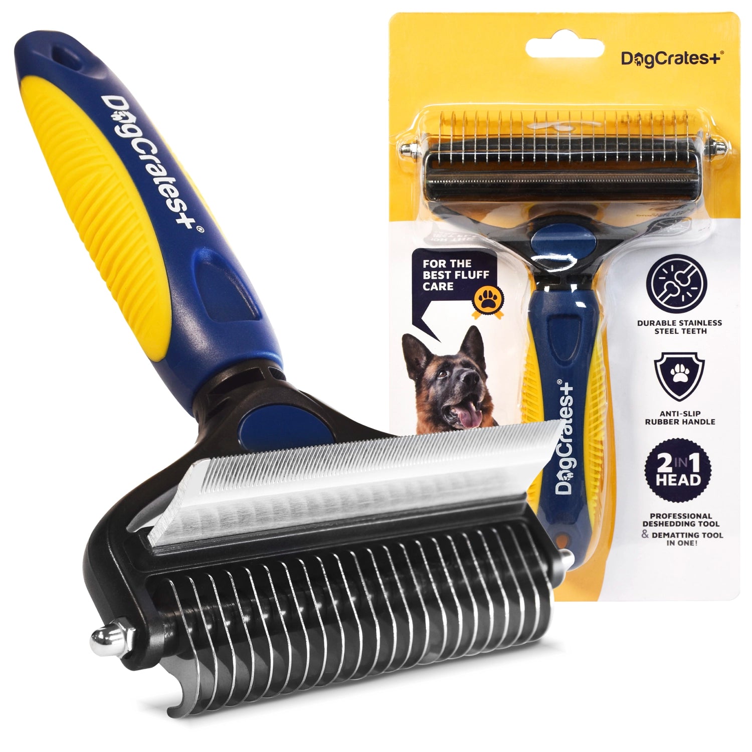 Professional Dual Dog Brush Bundle for Grooming, Deshedding, Dematting