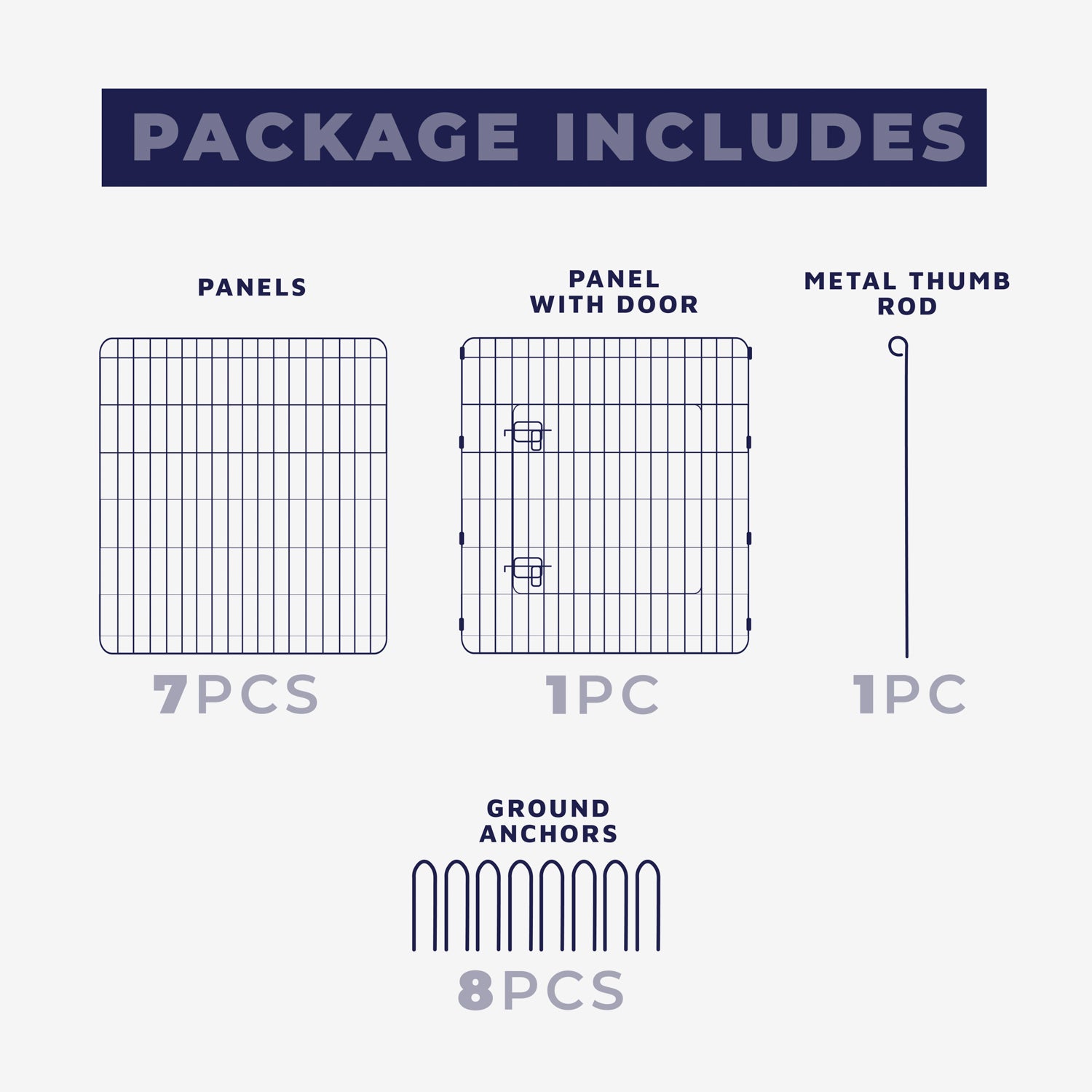 8 Panel Dog Playpen with Door – Portable, Foldable & Outdoor-Ready
