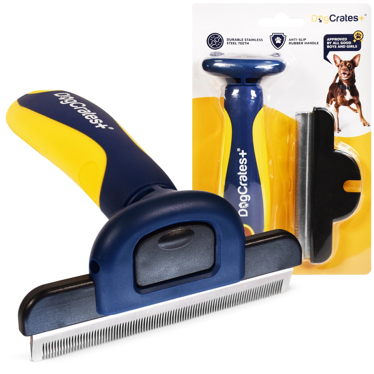 Dog Deshedding Tool – Stainless Steel & Removable Blade