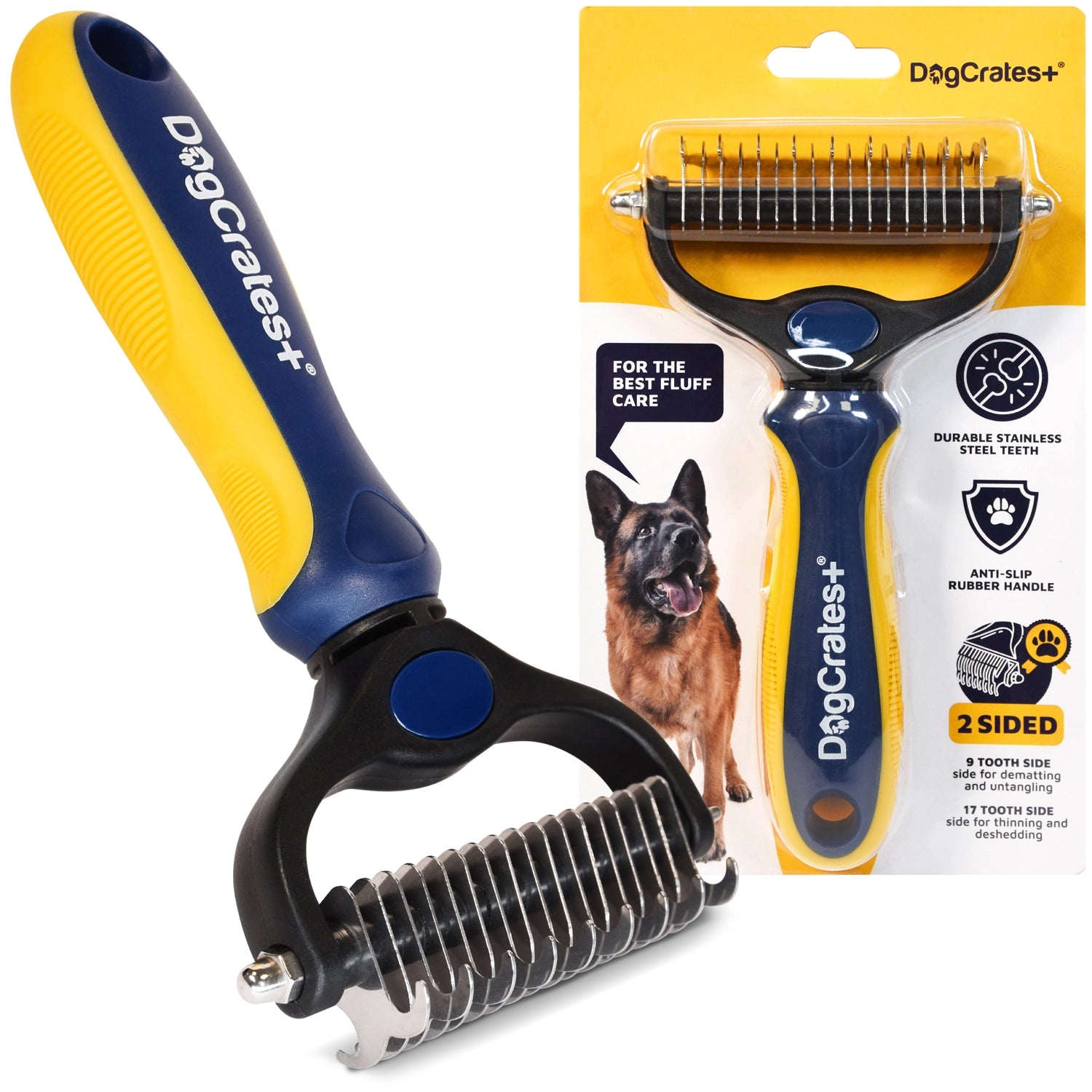 Professional Dog Stainless Steel Undercoat Rake for Deshedding, Dematting, Untangling