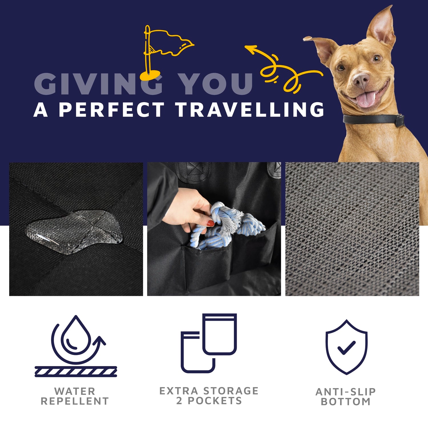 Car Seat Cover Hammock + Dog Seat Belt Bundle – Safe & Durable