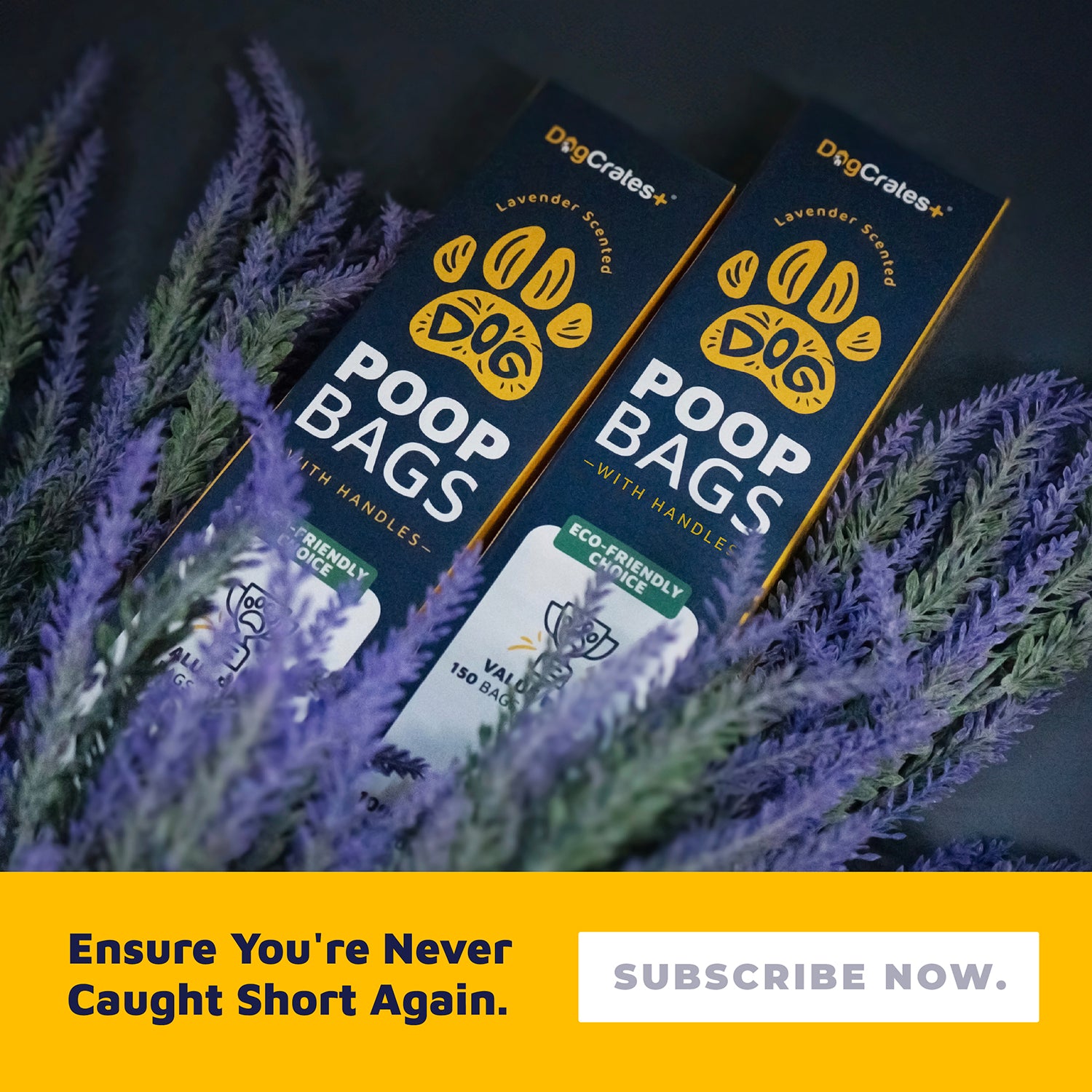 150 Dog Poop Bags – Leak-Proof, Lavender Scent, Tear-Resistant