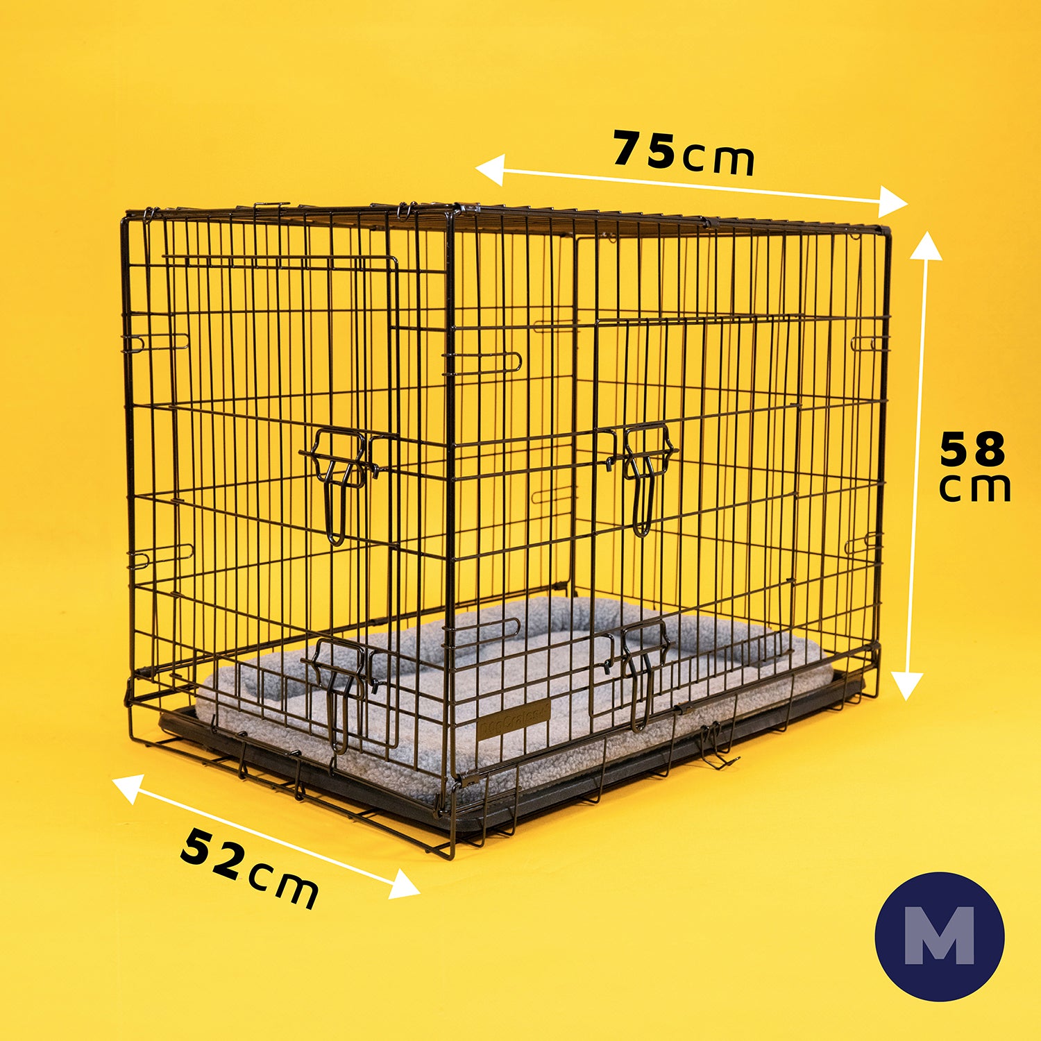 Dog Crate with Removable Tray and Bed
