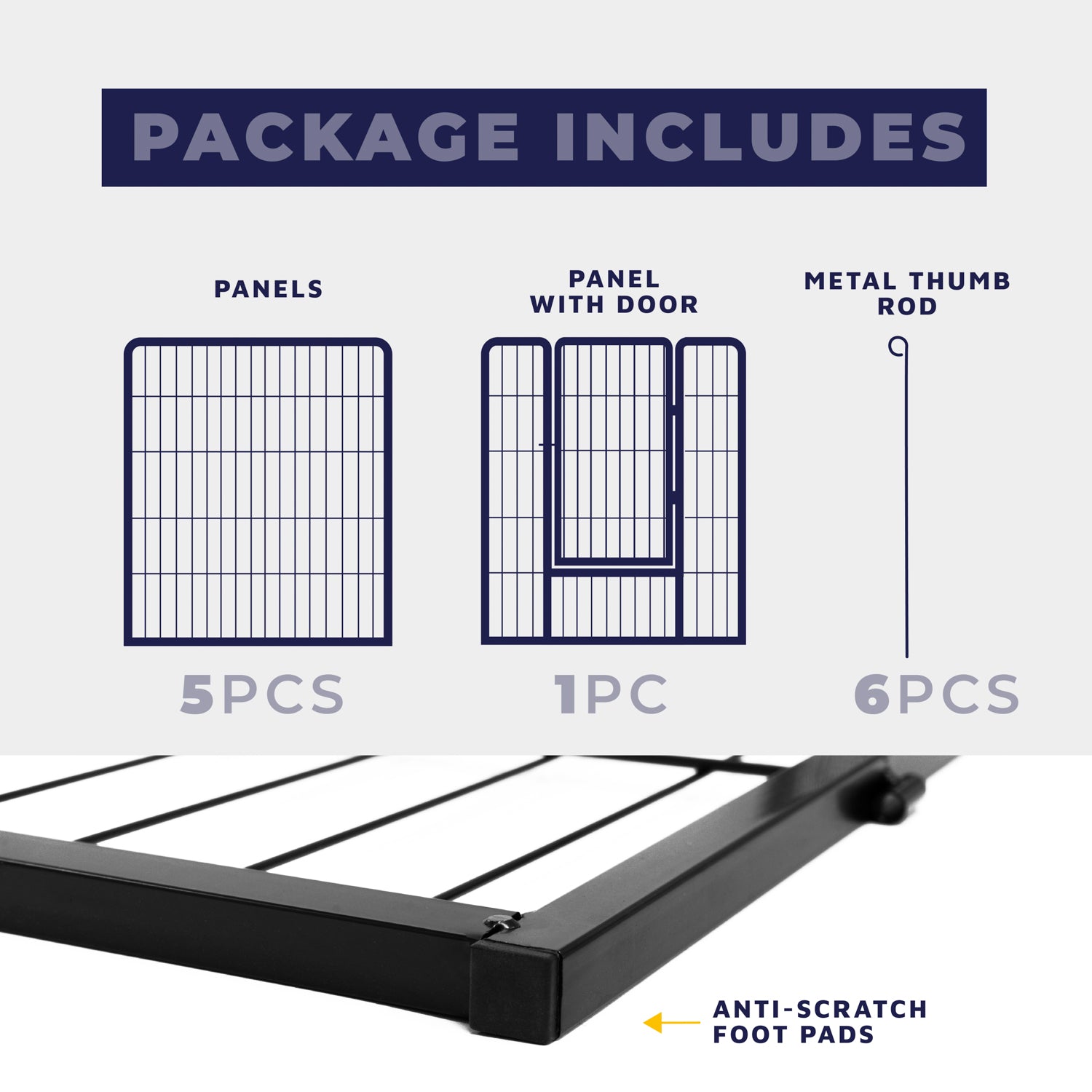 Heavy Duty 6 Panel Dog Playpen with Door – Robust & Customizable