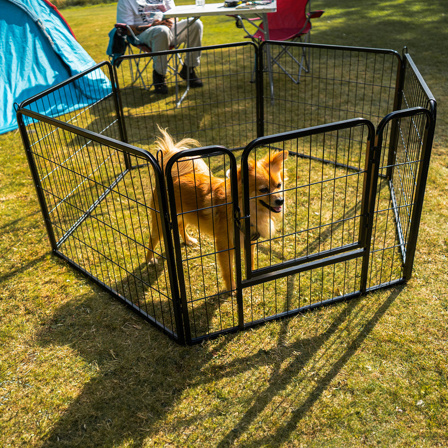 6 Panel Dog Playpen with Door Secure and Versatile Pet Enclosure