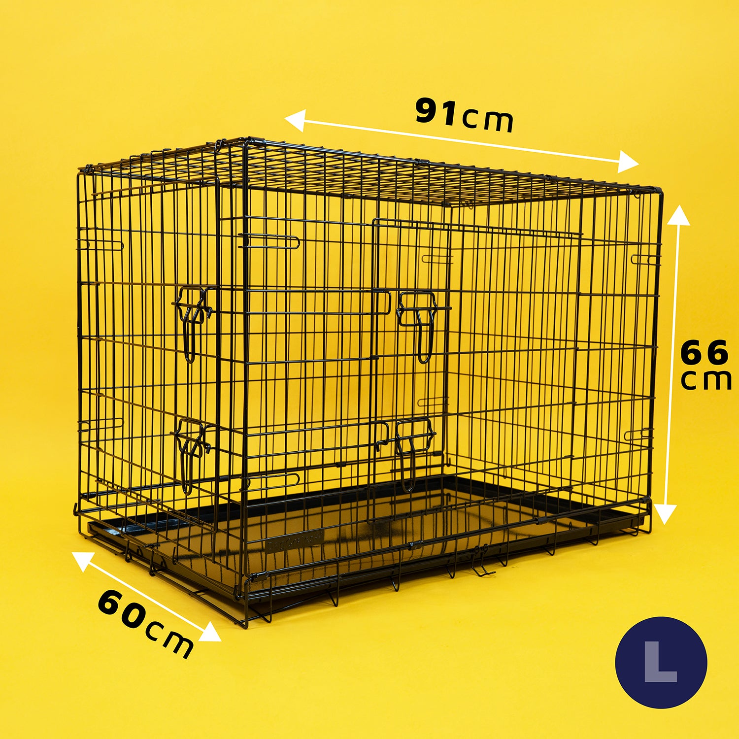 Durable Foldable Dog Crate – Easy Assembly & Dual-Door Access