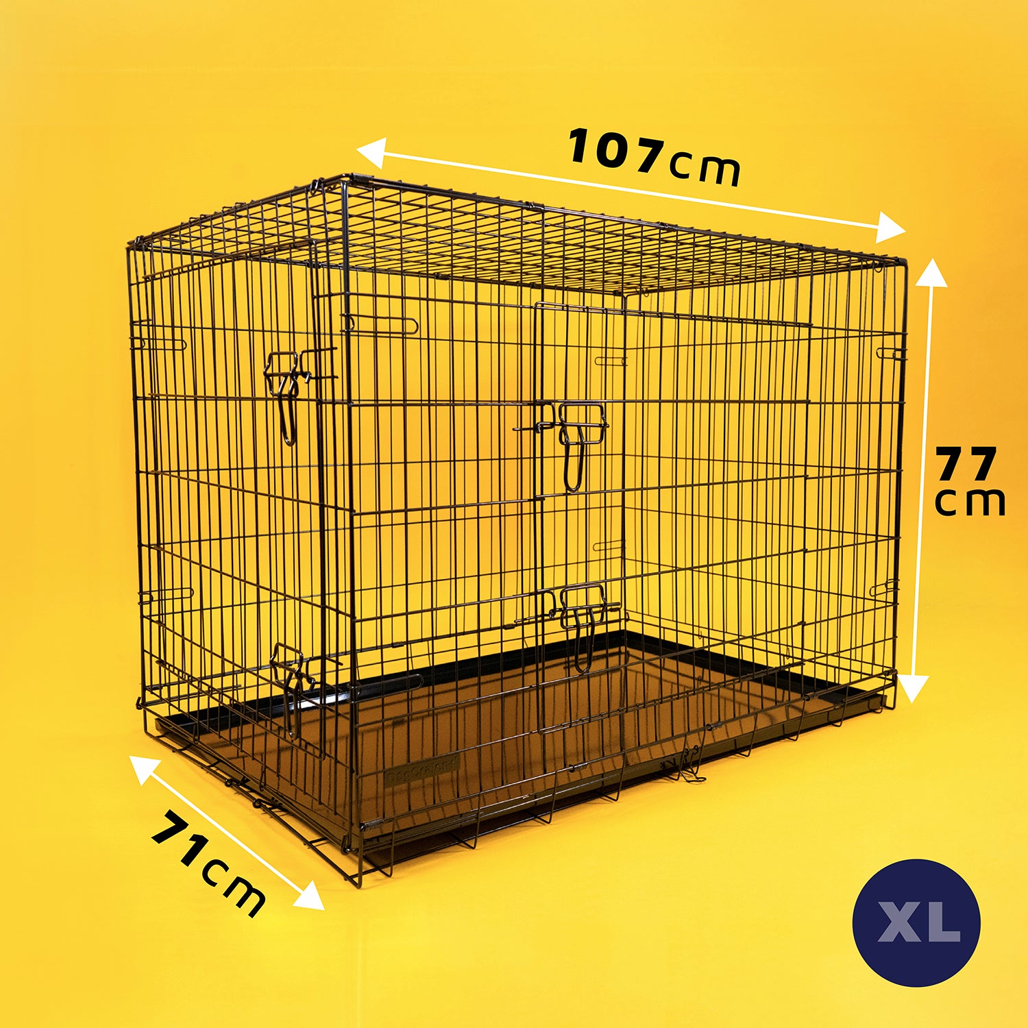 Durable Foldable Dog Crate – Easy Assembly & Dual-Door Access